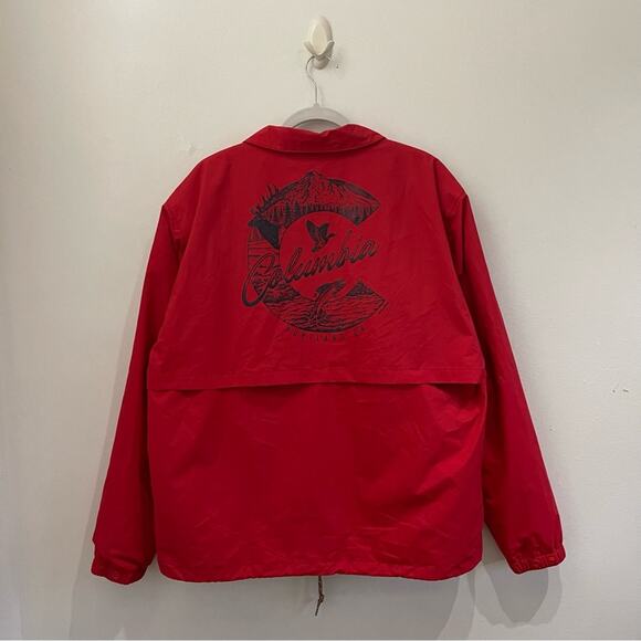 Columbia Men's Red Portland Windbreaker Jacket Size XL EUC - Picture 8 of 11